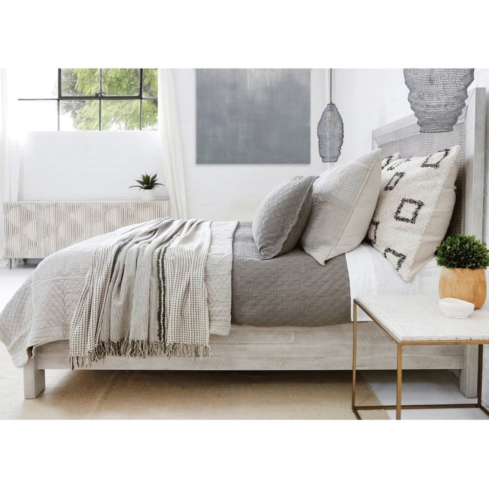 Pom Pom at Home Big Pillow Insert & Bowie Ivory & Grey Hand Woven Case 28” X 36” - Picture 3 of 5
